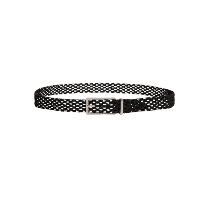 Bottega Veneta Macramé Woven Belt, Black - Sunset Boutique