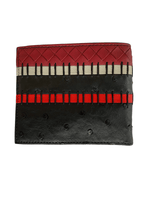 Bottega Veneta Nappa/Ostrich Multicolor Leather Bifold Wallet - Sunset Boutique