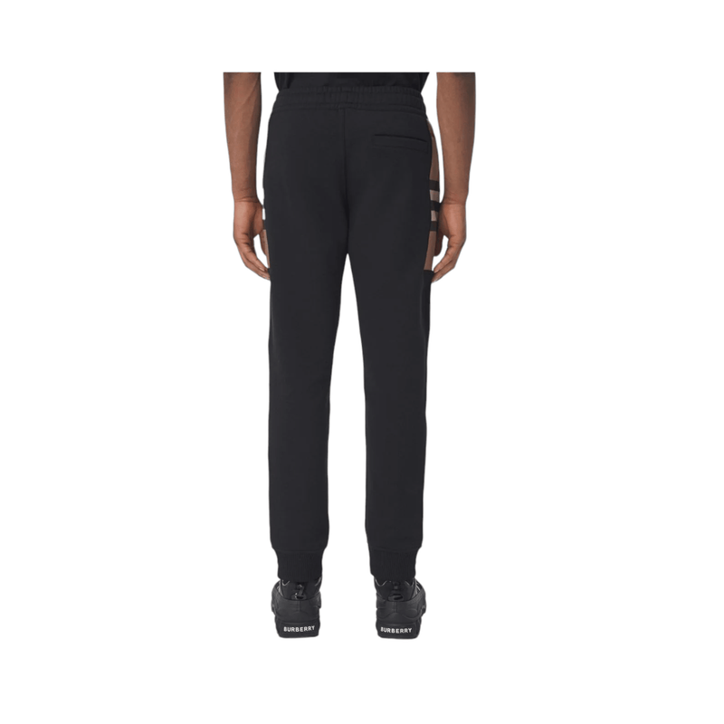 Burberry Signature Check - Pattern Paneled Track Pants, Black, Size Small - Sunset Boutique