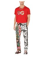 Dolce & Gabbana Red Cotton Carretto Patch Logo T-shirt Size 54 (XX - Large) - Sunset Boutique