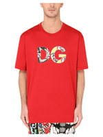 Dolce & Gabbana Red Cotton Carretto Patch Logo T-shirt Size 54 (XX - Large) - Sunset Boutique