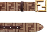 Fendi Chestnut Brown FF Jacquard fabric belt - Sunset Boutique