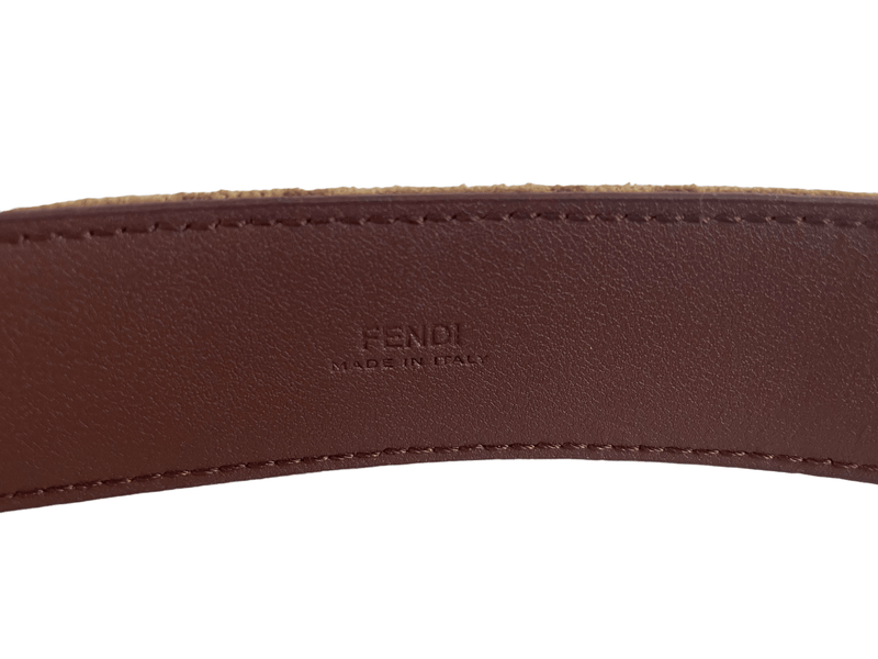 Fendi Chestnut Brown FF Jacquard fabric belt - Sunset Boutique