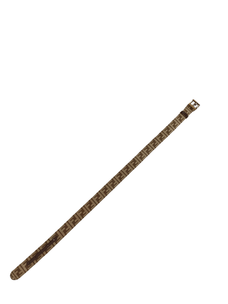 Fendi Chestnut Brown FF Jacquard fabric belt - Sunset Boutique