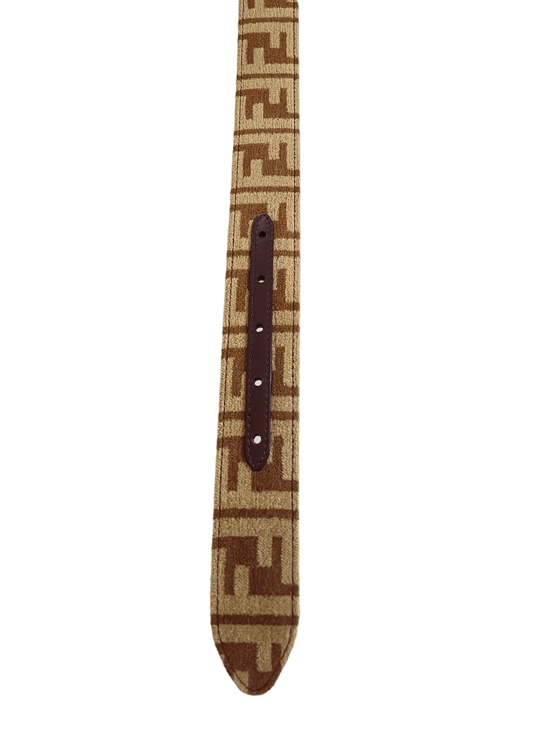 Fendi Chestnut Brown FF Jacquard fabric belt - Sunset Boutique