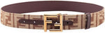 Fendi Chestnut Brown FF Jacquard fabric belt - Sunset Boutique