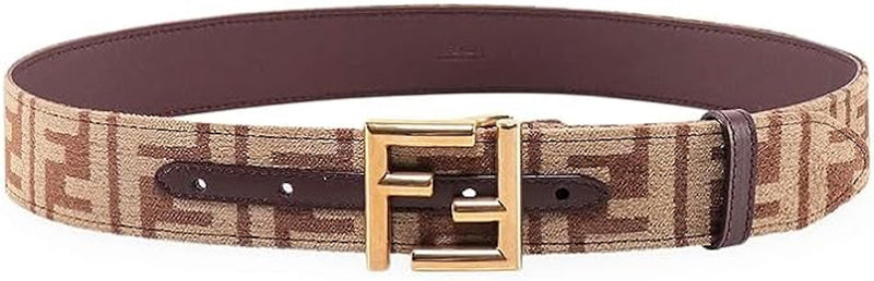 Fendi Chestnut Brown FF Jacquard fabric belt - Sunset Boutique
