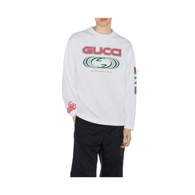 Gucci Cotton jerseyT-shirt with Gucci print - Sunset Boutique