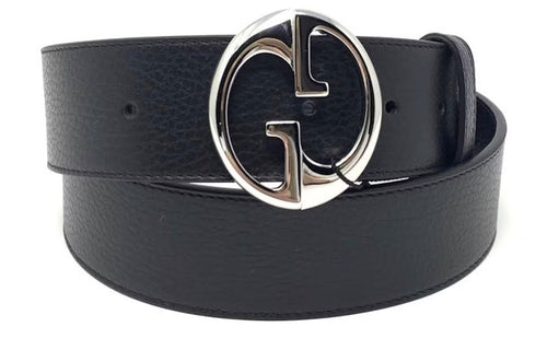 GUCCI GG Interlocking Buckle Reversible Black/Navy - Sunset Boutique