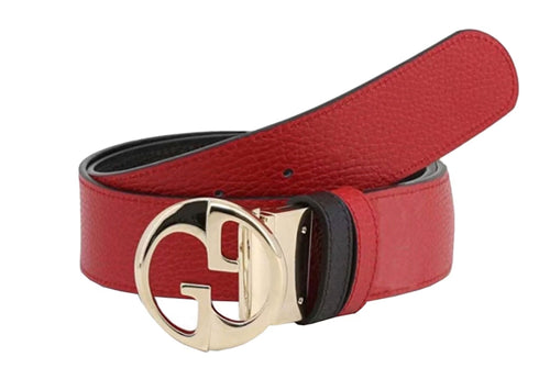 GUCCI GG Interlocking Buckle Reversible Black/Red Belt - Sunset Boutique