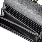 Gucci Interlocking GG Hardware Dollar Leather Long Wallet, Black - Sunset Boutique