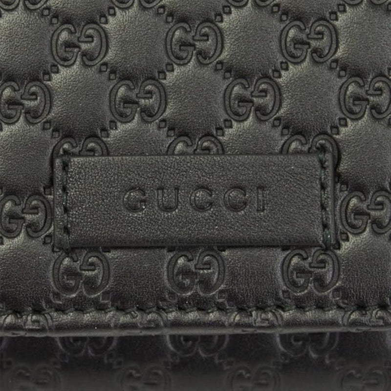 Gucci Microguccissima Leather Long Wallet, Black - Sunset Boutique