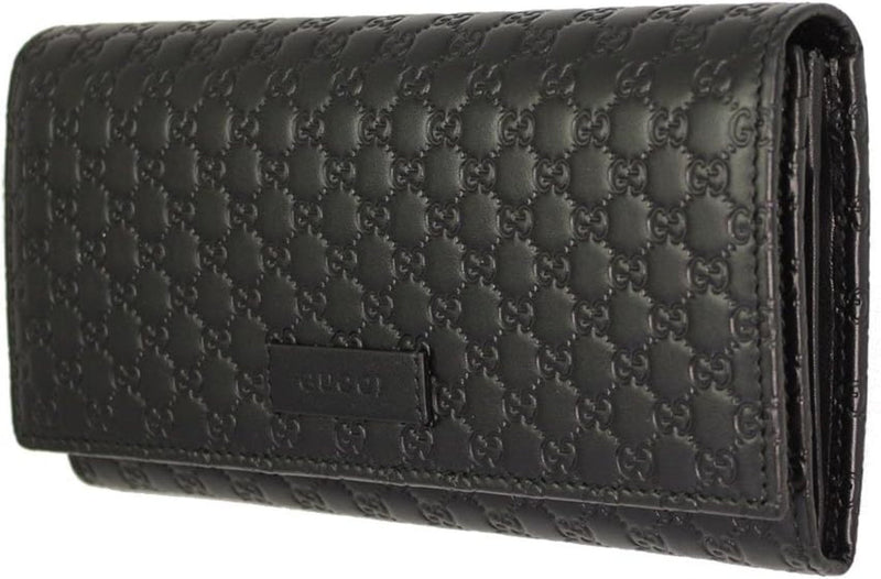 Gucci Microguccissima Leather Long Wallet, Black - Sunset Boutique