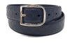 Gucci Signature Leather Skinny Belt with Rectangular Buckle, Navy Blue - Sunset Boutique
