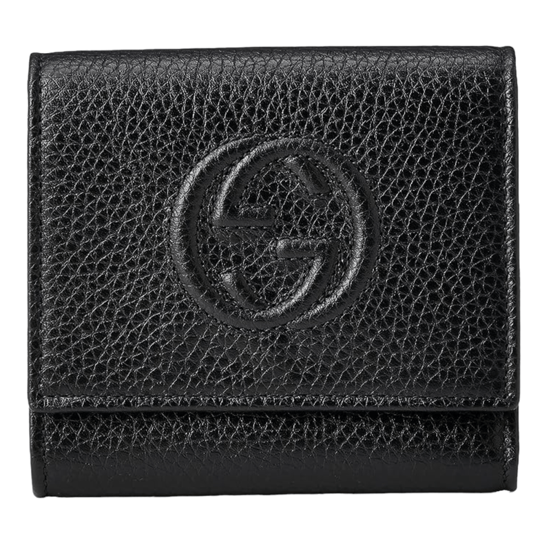 Gucci Soho Small Flap Wallet, Black - Sunset Boutique