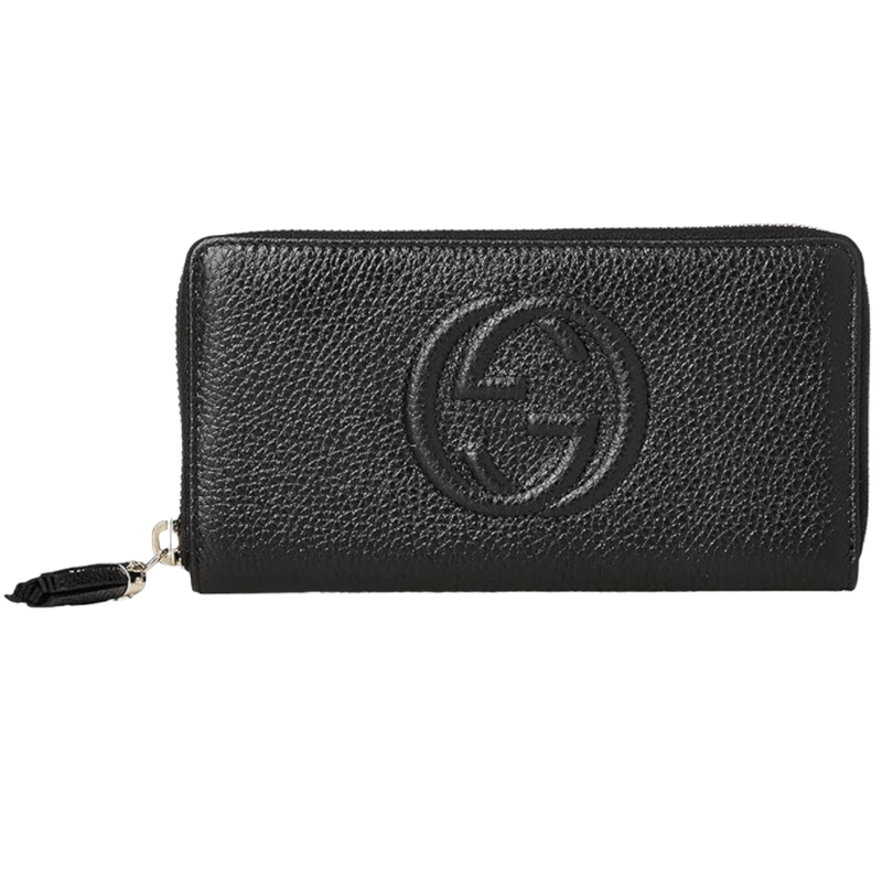 Gucci Soho Zip - Around Long Wallet, Black - Sunset Boutique