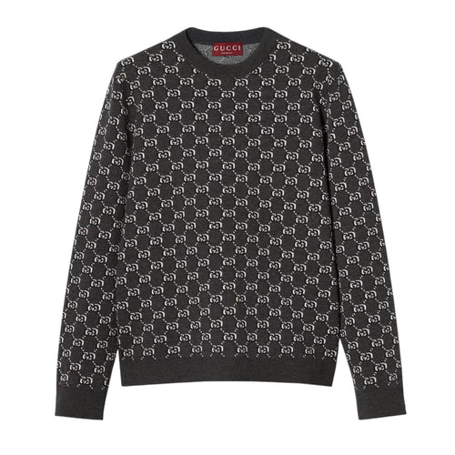 Gucci Wool jacquard sweater with GG Shadow - Sunset Boutique