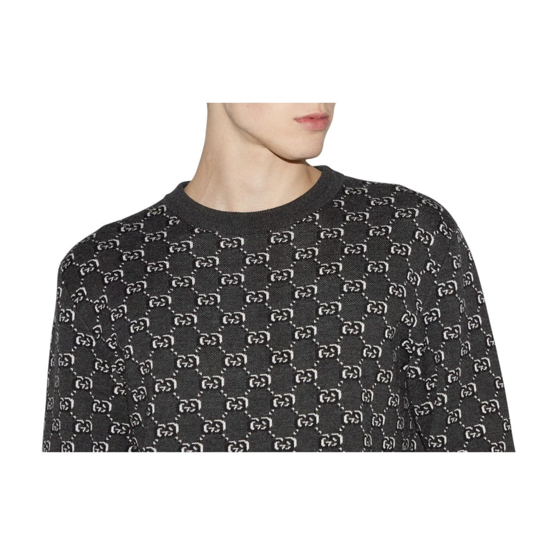 Gucci Wool jacquard sweater with GG Shadow - Sunset Boutique