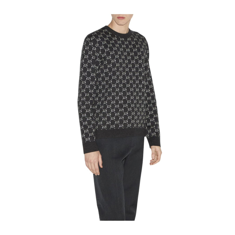 Gucci Wool jacquard sweater with GG Shadow - Sunset Boutique