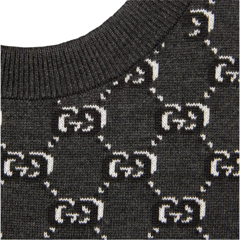 Gucci Wool jacquard sweater with GG Shadow - Sunset Boutique