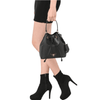 Prada 1BE032 Saffiano Leather Bucket Bag, Black - Sunset Boutique