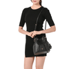 Prada 1BE032 Saffiano Leather Bucket Bag, Black - Sunset Boutique