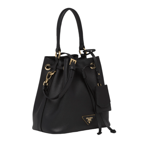Prada Saffiano Leather Bucket Bag, Black – Sunset Boutique