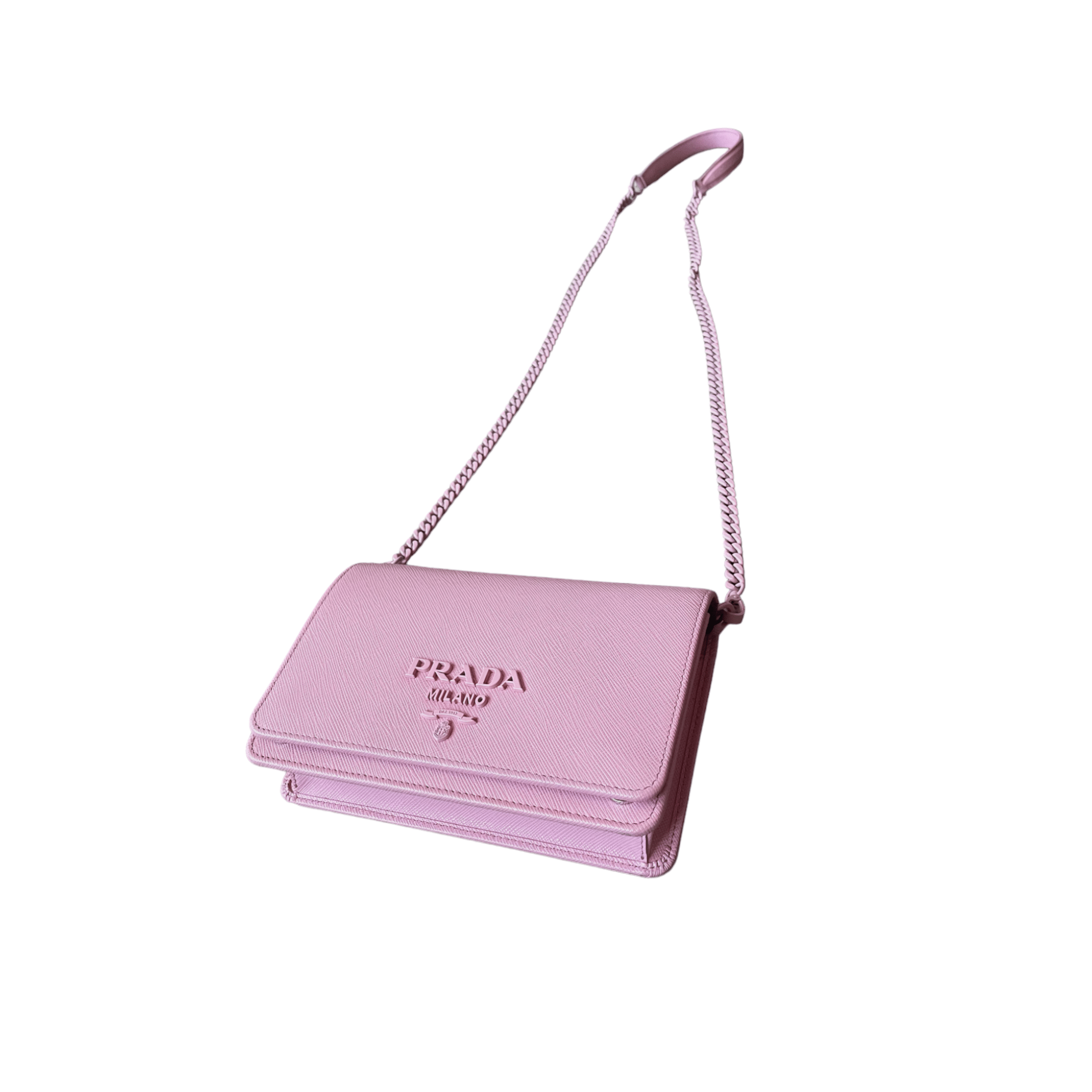 Prada Prada 1BP019 Saffiano Lux Leather Mini Bag, Petal Pink