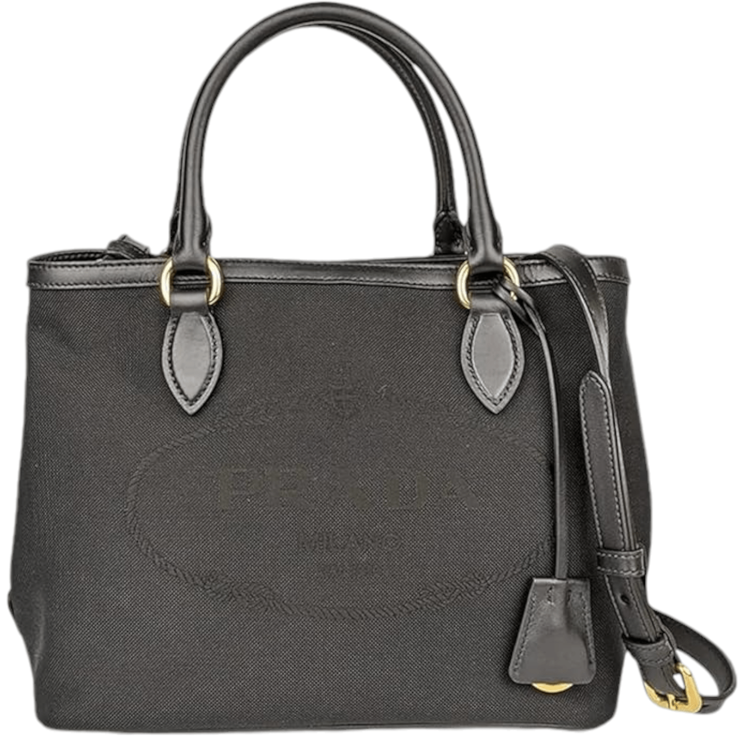 Prada Prada Nylon Jacquard Logo Crossbody Bag, Black - Buy