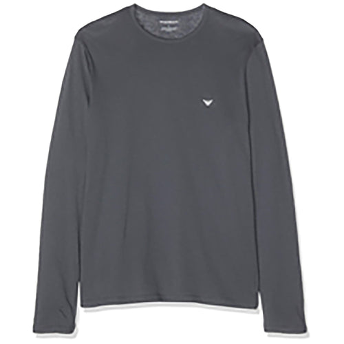 Emporio Armani Long Sleeves Cotton T-Shirt, Gray - Premium Men Long Sleeves T-Shirt from EMPORIO ARMANI - Just $65! Shop now at Sunset Boutique