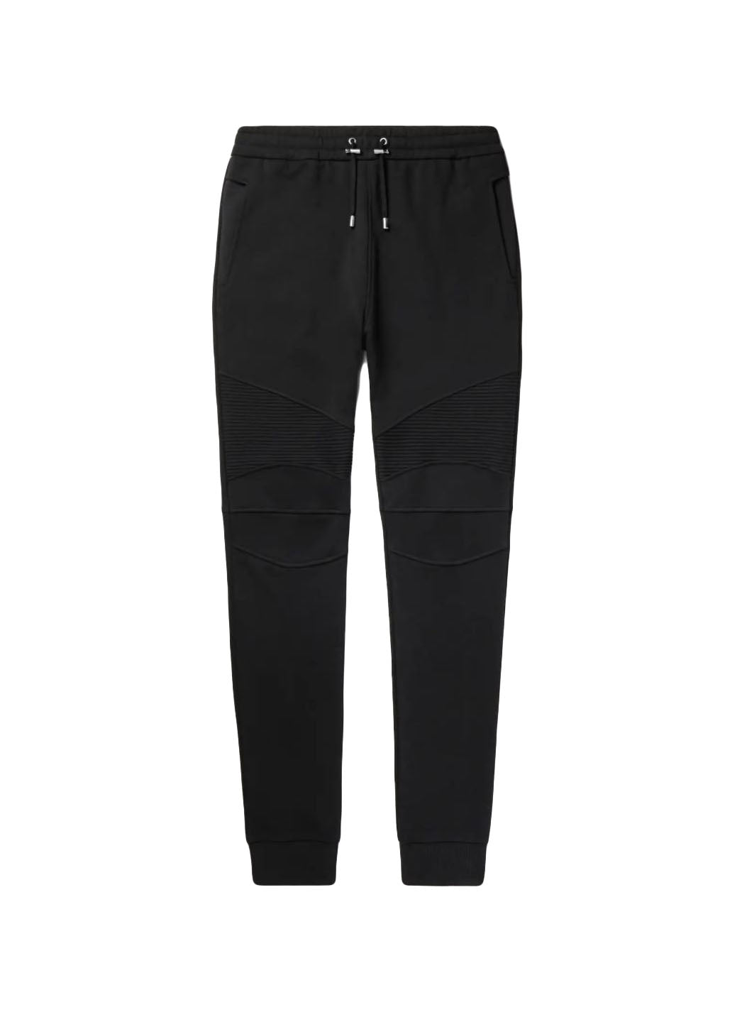 Balmain Cotton Sweatpants with Flocked Logo Men Black