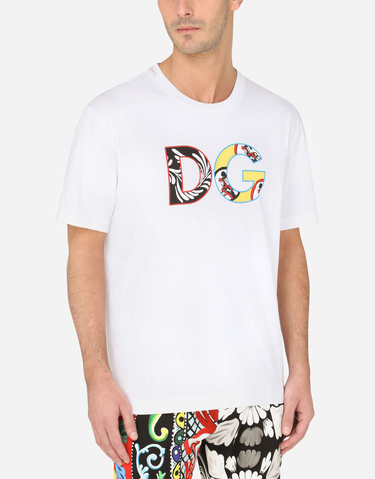 Dolce & Gabbana Mens White Patch Logo T-shirt