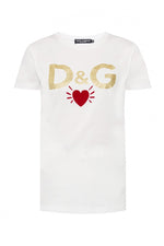 Dolce & Gabbana Womens White Logo T-shirt