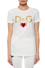 Dolce & Gabbana Womens White Logo T-shirt