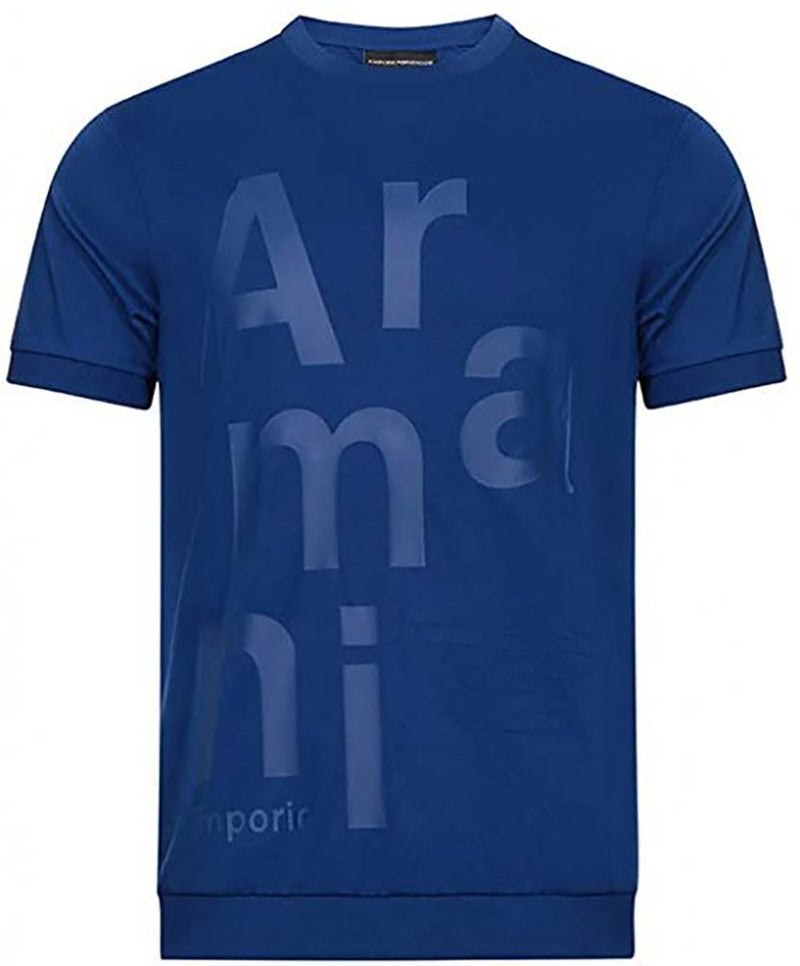 Emporio Armani All Over Logo T-Shirt, Navy Blue