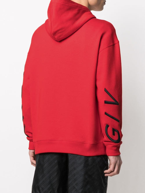 Givenchy Refracted logo-print cotton hoodie, Red