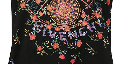 Givenchy Ladies Floral Clock Black T-Shirt - Premium Women T-Shirt from Givenchy - Just $345! Shop now at Sunset Boutique