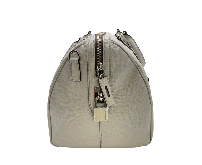 Prada Saffiano Leather Travel Bag, Ivory - Premium Bags from Prada - Just $2385! Shop now at Sunset Boutique