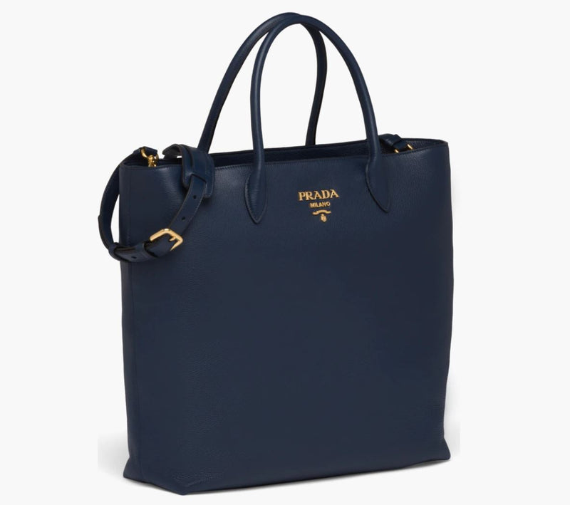 Prada Vitello Daino Shopping/Shoulder bag, Baltico - Premium  from Prada - Just $2495! Shop now at Sunset Boutique