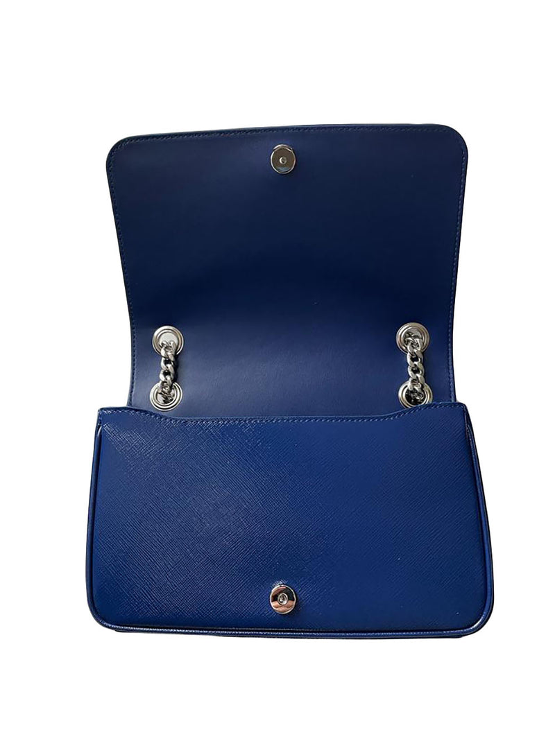 Prada Pattina Flap Shoulder Bag Saffiano Leather Small Neutral 1317131