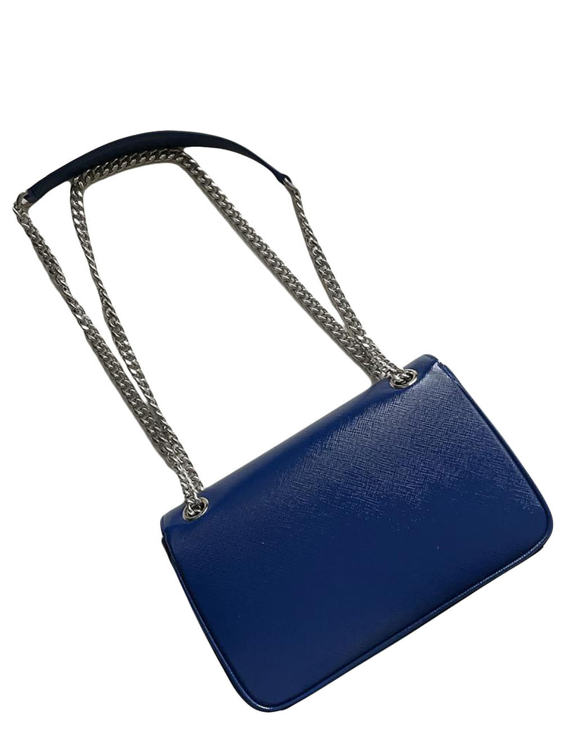 Prada Pattina  Patent Saffiano Leather Shoulder Bag, Ink Blue - Premium Bags Shoulder bags from Prada - Just $1950! Shop now at Sunset Boutique