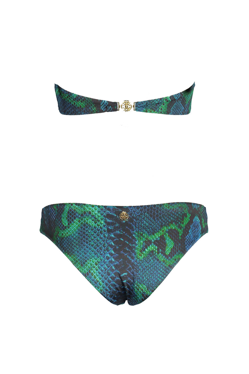 Roberto Cavalli Blue & Greeen Bikini Set, Blue, Size Large - Premium Swimwear from Roberto Cavalli - Just $155! Shop now at Sunset Boutique
