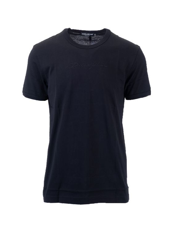 Dolce & Gabbana Crew Neck T-Shirt with Dolce&Gabbana embroidery Size IT 46 (Small) - Sunset Boutique