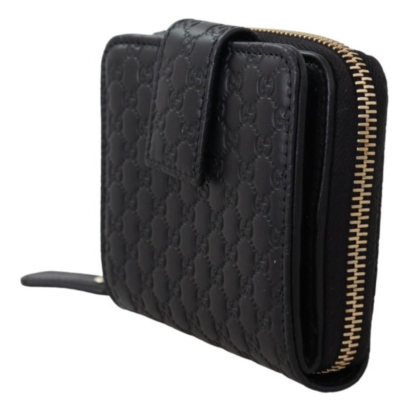 Gucci Black Leather GG Microguccissima French Wallet - Sunset Boutique