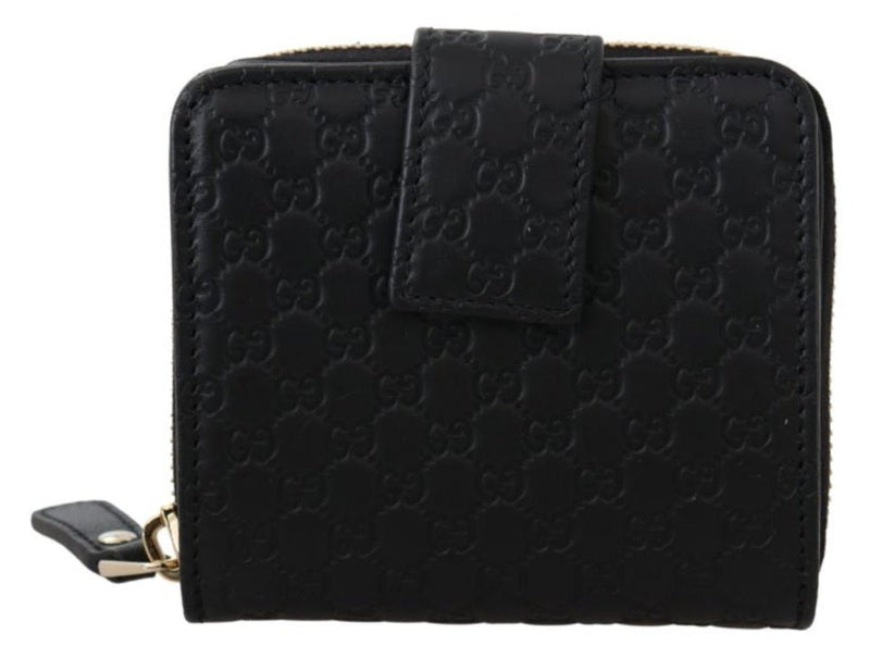 Gucci Black Leather GG Microguccissima French Wallet - Sunset Boutique