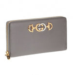 Gucci Zumi Zip Around Gray Long Wallet - Sunset Boutique