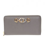 Gucci Zumi Zip Around Gray Long Wallet - Sunset Boutique