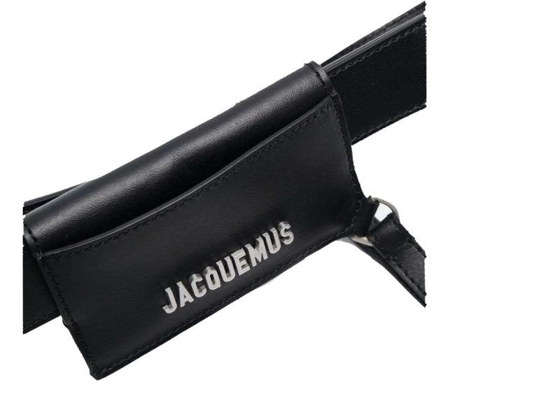 Jacquemus Leather Logo Belt, Black - Premium Belts from Jacquemus - Just $385! Shop now at Sunset Boutique