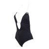 Karl Lagerfeld Plunging One - Piece Swimsuit, Black - Sunset Boutique