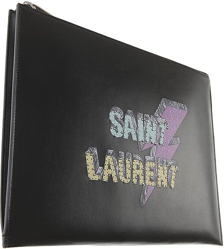 Saint Laurent Black Leather Rider Tablet Case - Sunset Boutique